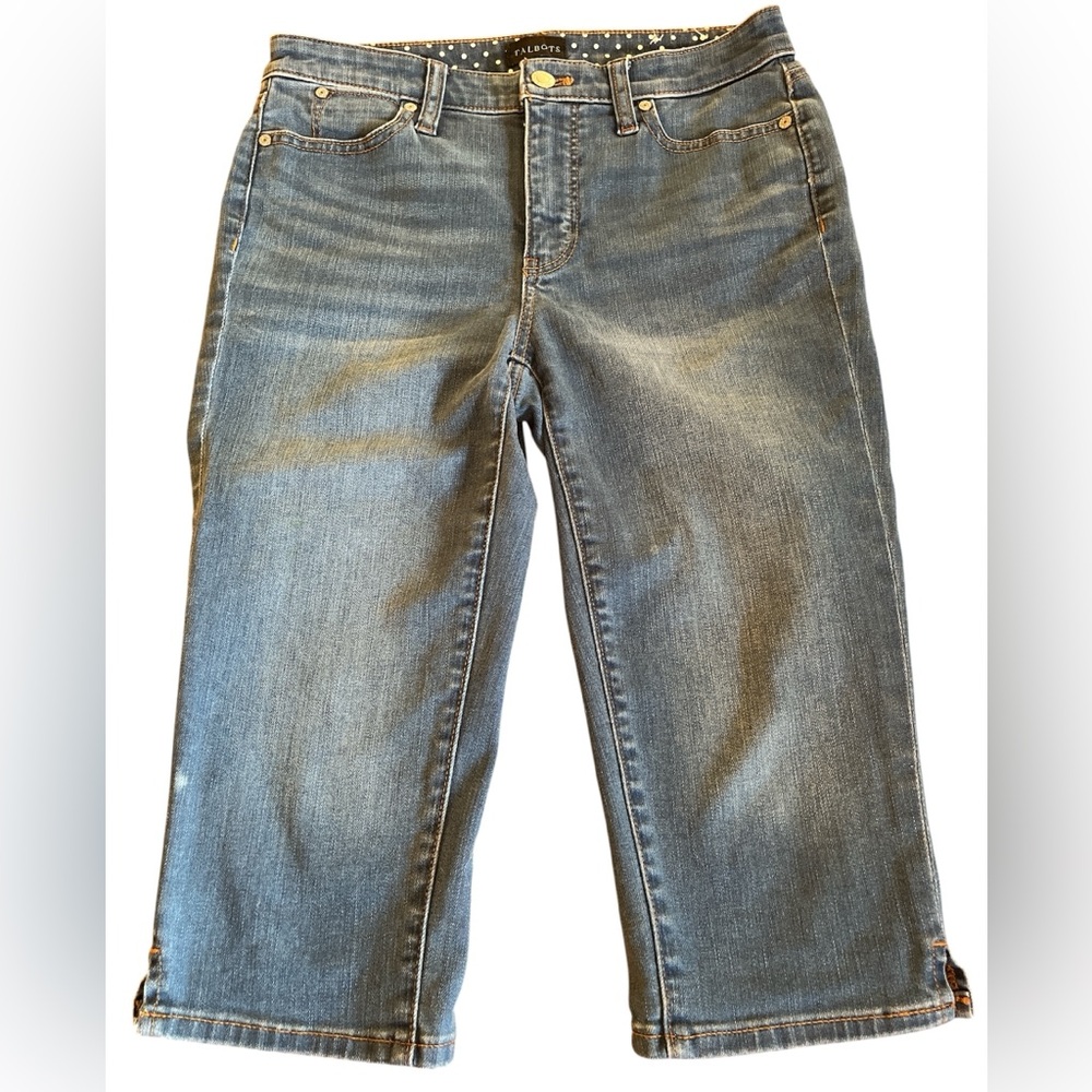 Talbots Capri Pedal Pusher Crop Blue Jeans flattering fit summer classic Size 2P